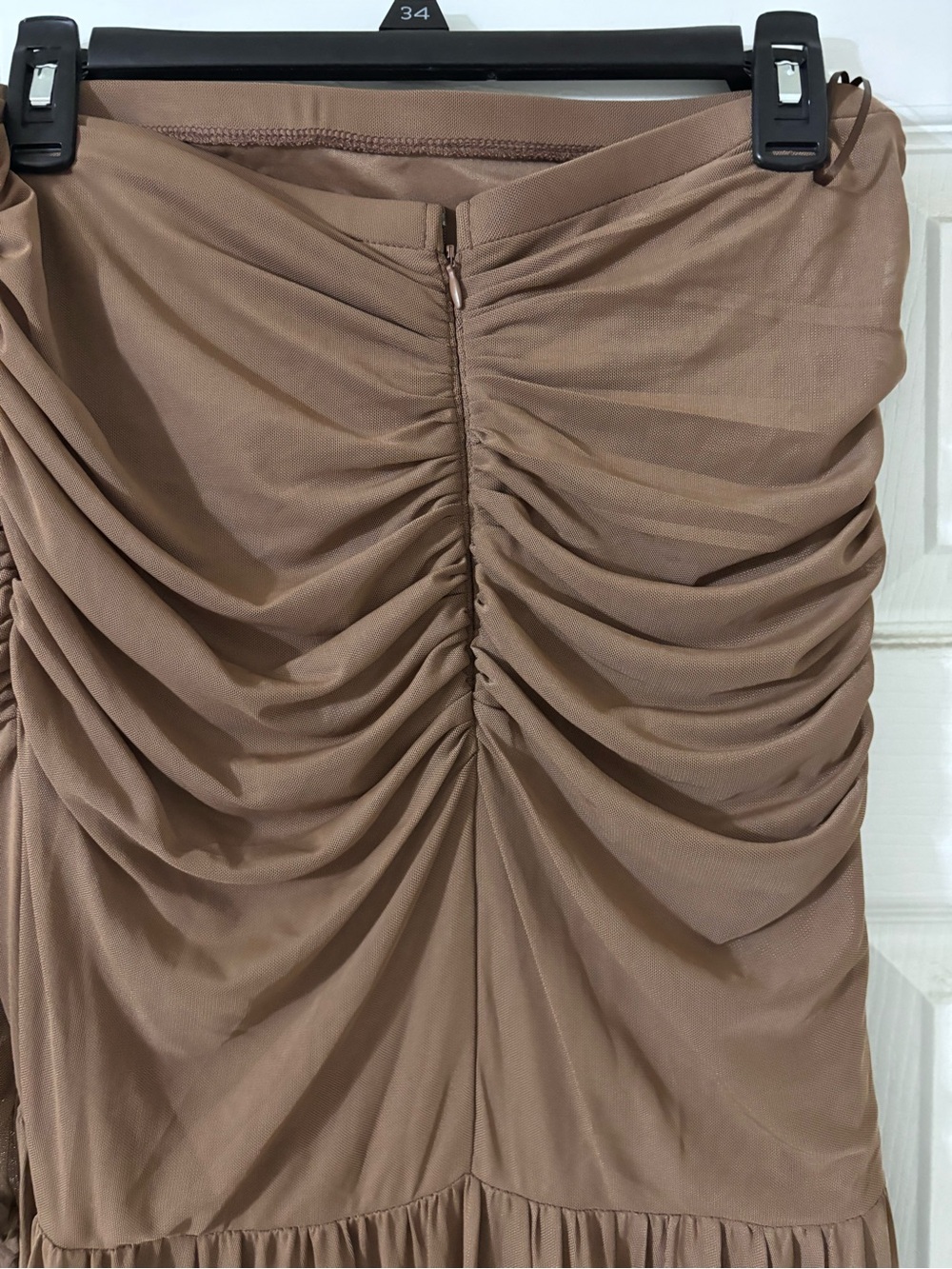 NWT💕🌷12th Tribe Brown High-Low Ruffled Skirt - Picture 5 of 6